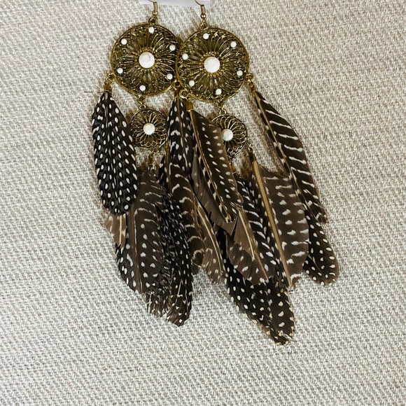 Restocked 🔥Bohemia Spotted Feather Earrings - Picture 2 of 3